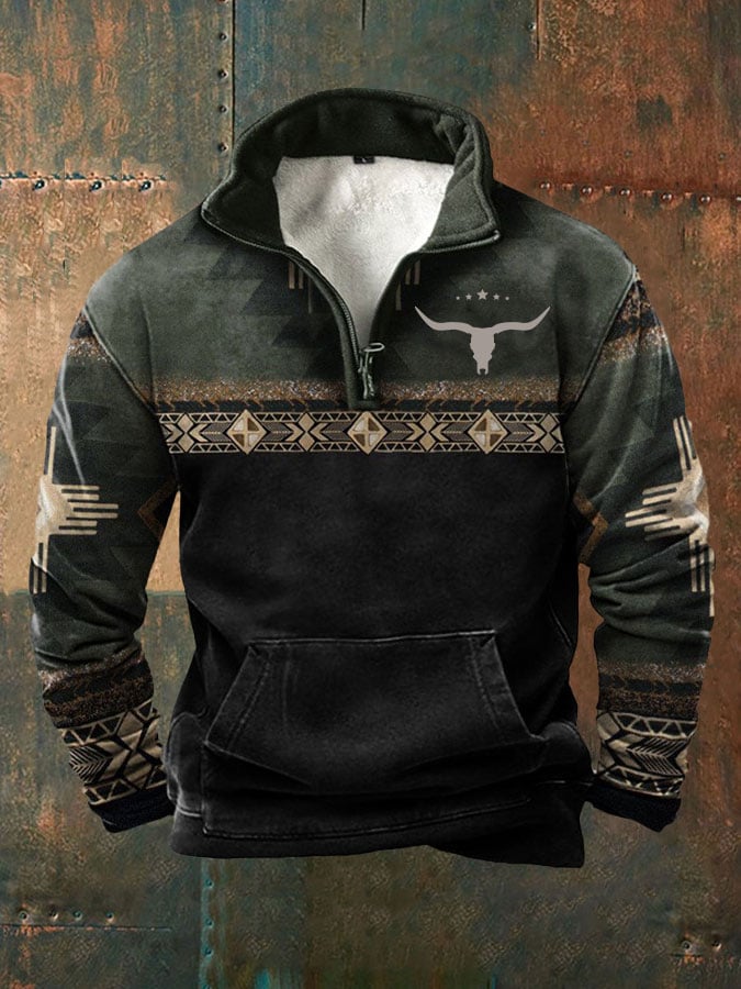 Emil® | Felpa casual stampata in stile retro-western per uomo