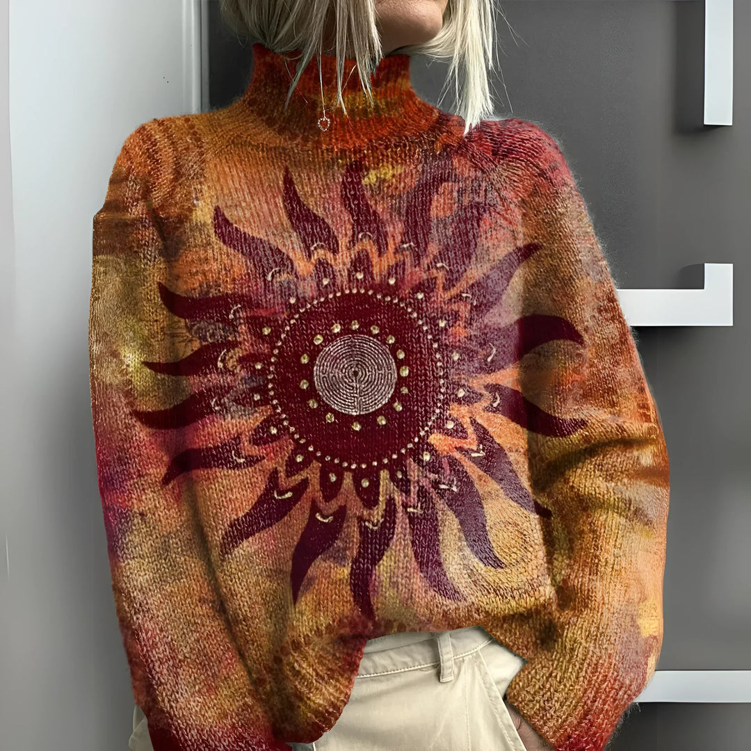 Graziana® | Dolcevita in maglia con sole tribale confortevole