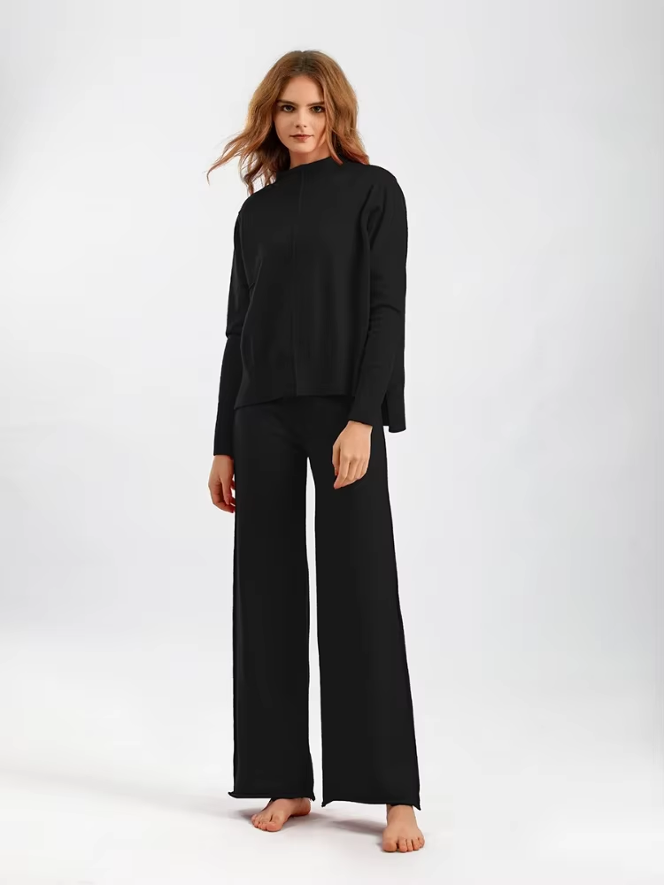 CAROLINE - SET DI PANTALONI E MAGLIONE OVERSIZED IN MAGLIA SPESSA E CALDA