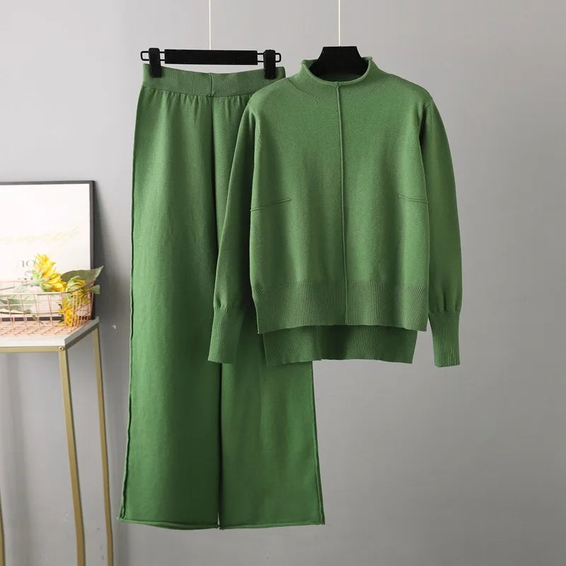 CAROLINE - SET DI PANTALONI E MAGLIONE OVERSIZED IN MAGLIA SPESSA E CALDA