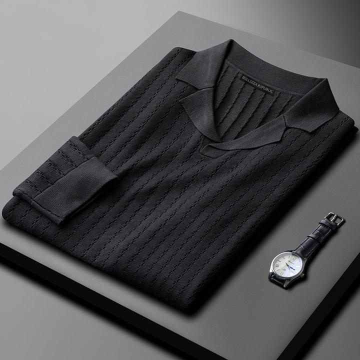 Caleb - Stijlvolle en Ademende Herfst Polo Trui voor Mannen