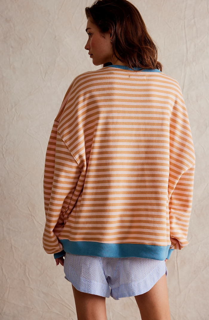 GIA™ - Maglia oversize a righe vivaci con accenti
