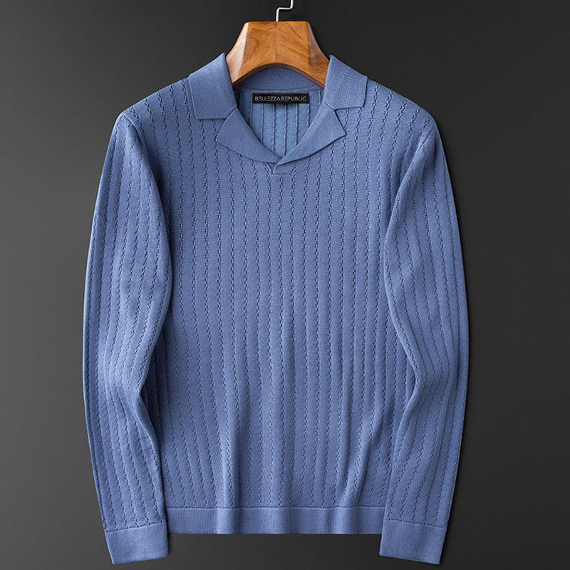 Caleb - Stijlvolle en Ademende Herfst Polo Trui voor Mannen