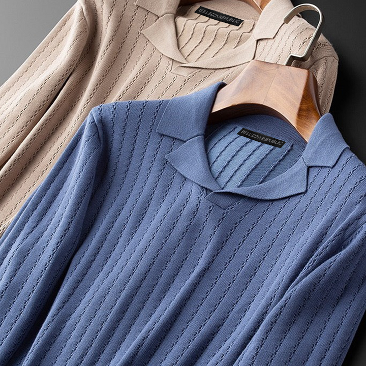 Caleb - Stijlvolle en Ademende Herfst Polo Trui voor Mannen