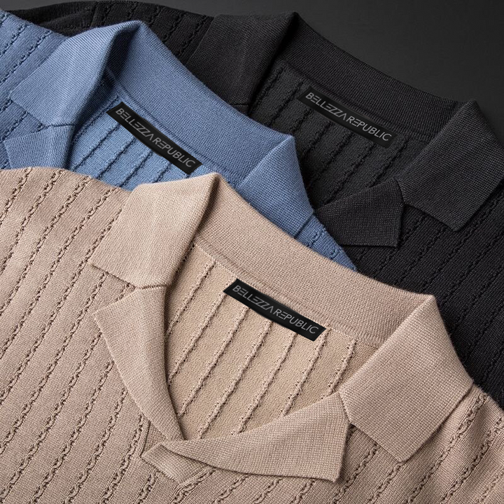 Caleb - Stijlvolle en Ademende Herfst Polo Trui voor Mannen