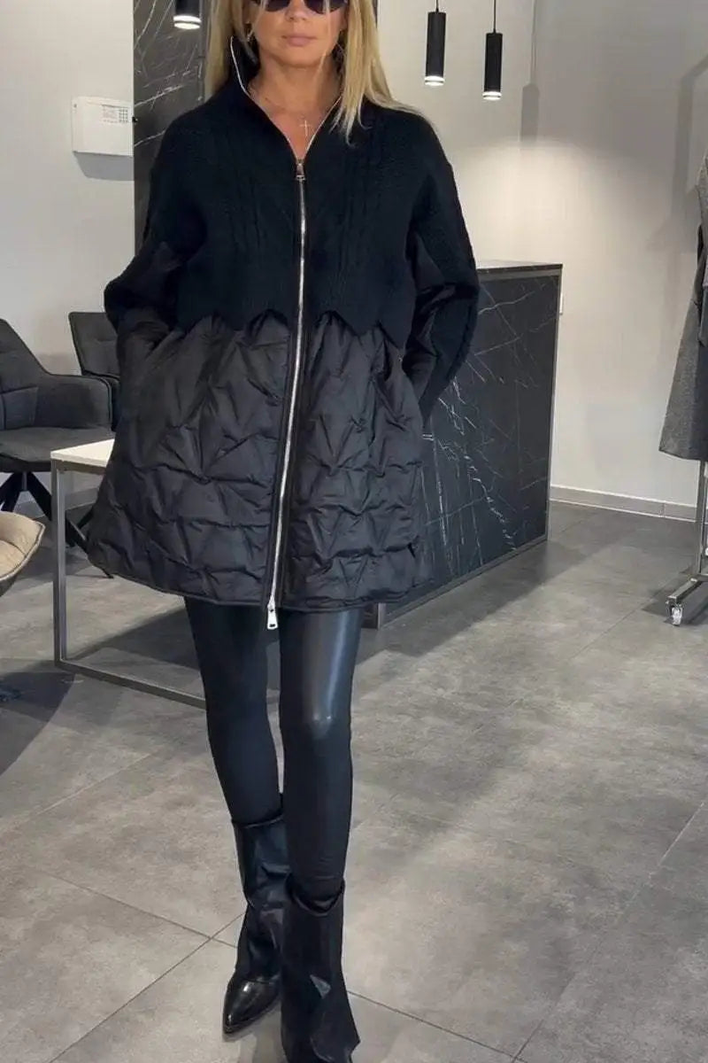 Francesca® | Giacca in Maglia Trapuntata per Donne con Chiusura a Zip