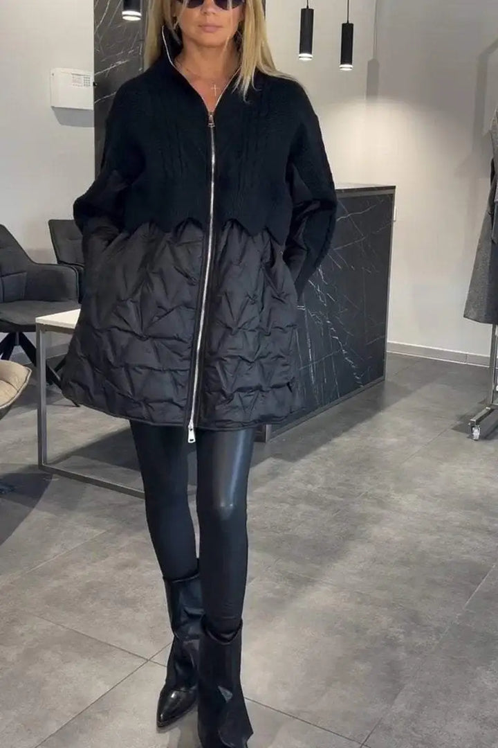 Francesca® | Giacca in Maglia Trapuntata per Donne con Chiusura a Zip
