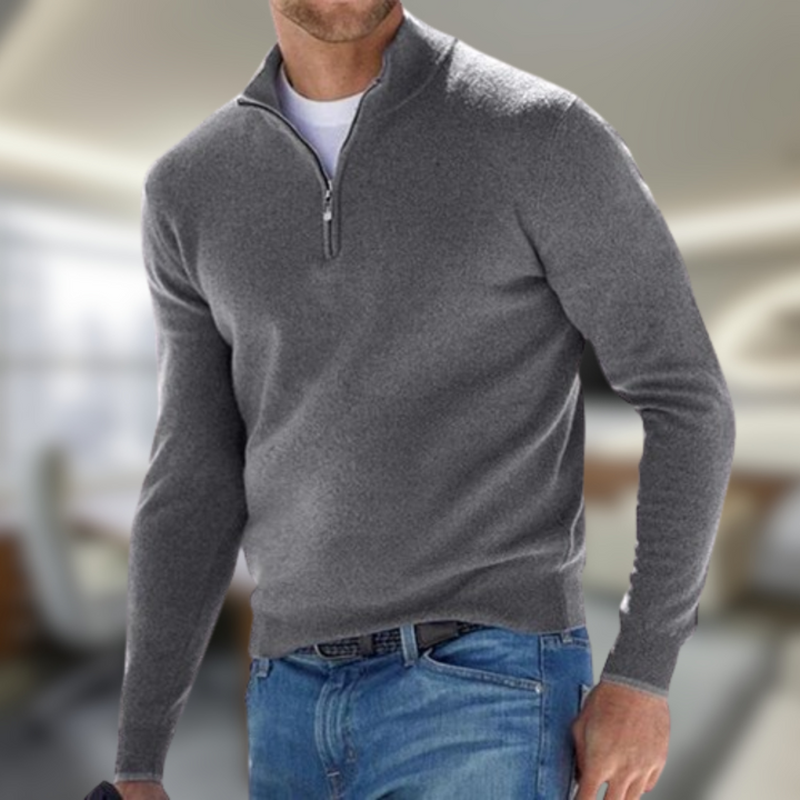 VITTORIO™ | MAGLIONE A COLLO ALTO CON ZIP