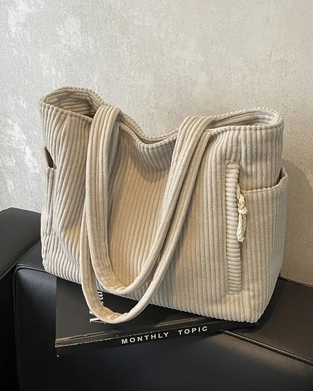 Marisa® | Borsa a tracolla a coste con dettaglio in corda