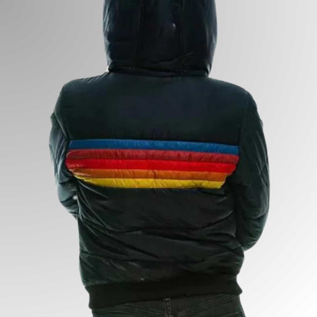 Tiziana®| Giacca con zip a righe arcobaleno