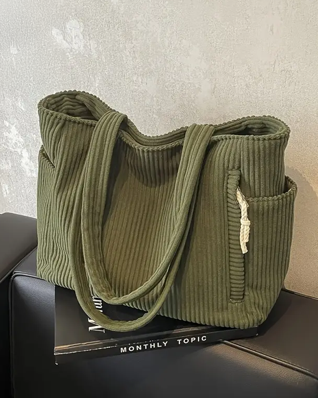 Marisa® | Borsa a tracolla a coste con dettaglio in corda