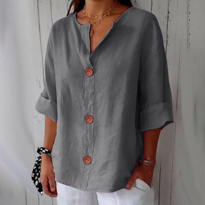 Loretta® | Blusa in lino rilassata per un'eleganza senza tempo