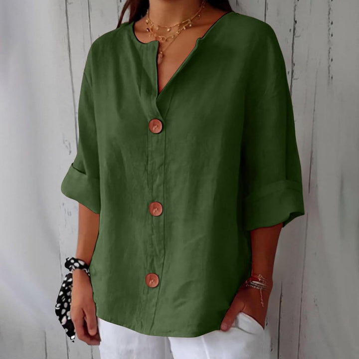Loretta® | Blusa in lino rilassata per un'eleganza senza tempo