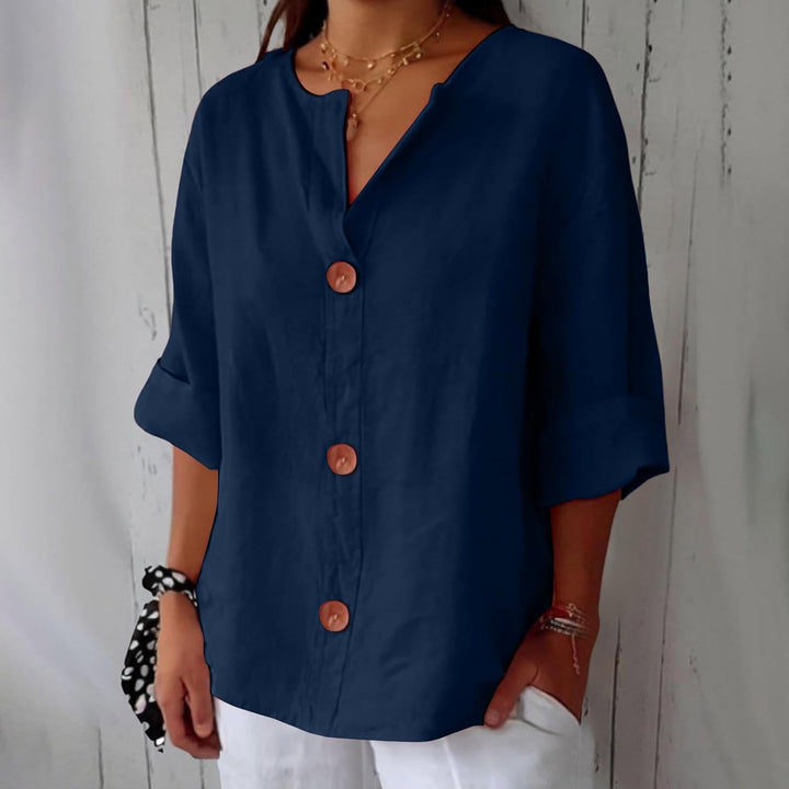 Loretta® | Blusa in lino rilassata per un'eleganza senza tempo