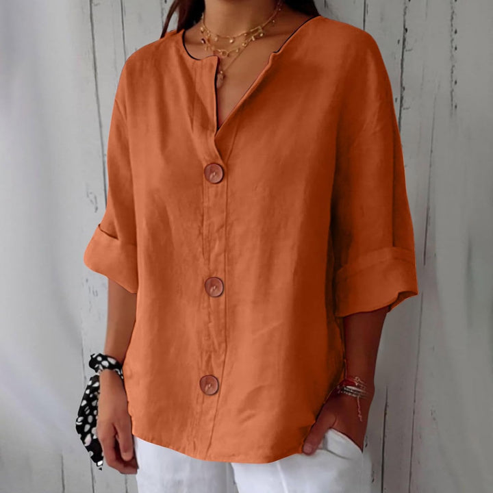 Loretta® | Blusa in lino rilassata per un'eleganza senza tempo