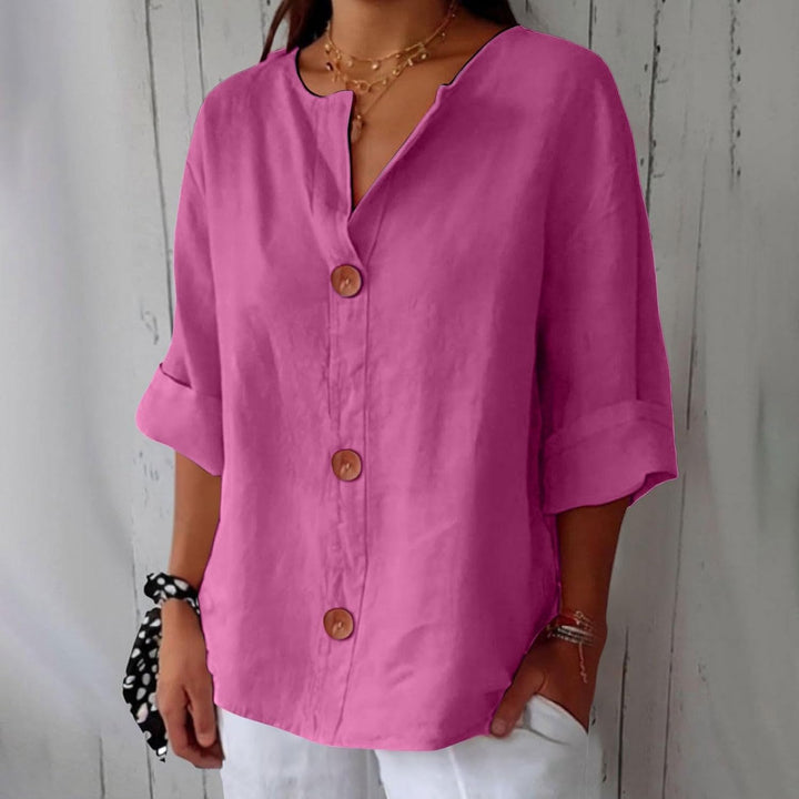 Loretta® | Blusa in lino rilassata per un'eleganza senza tempo