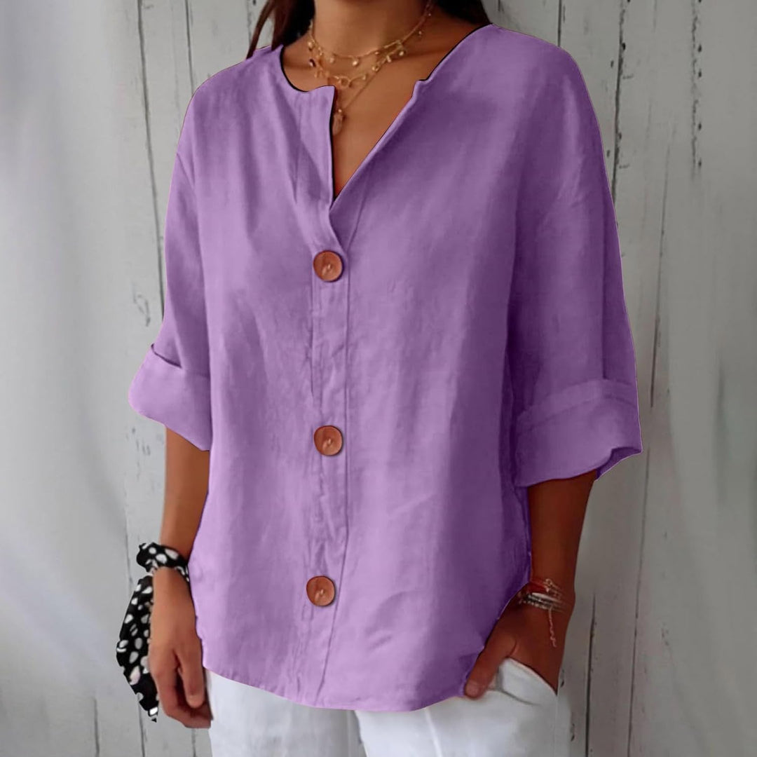 Loretta® | Blusa in lino rilassata per un'eleganza senza tempo