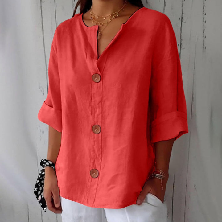 Loretta® | Blusa in lino rilassata per un'eleganza senza tempo