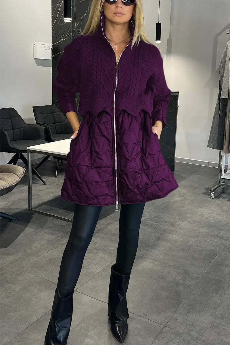 Francesca® | Giacca in Maglia Trapuntata per Donne con Chiusura a Zip