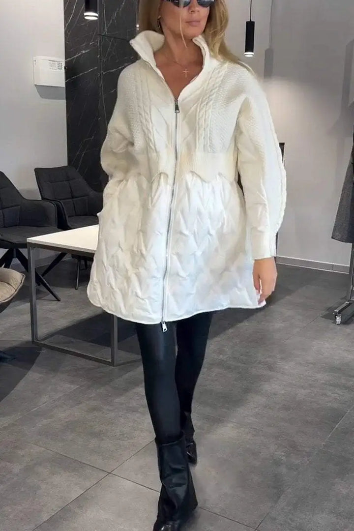 Francesca® | Giacca in Maglia Trapuntata per Donne con Chiusura a Zip
