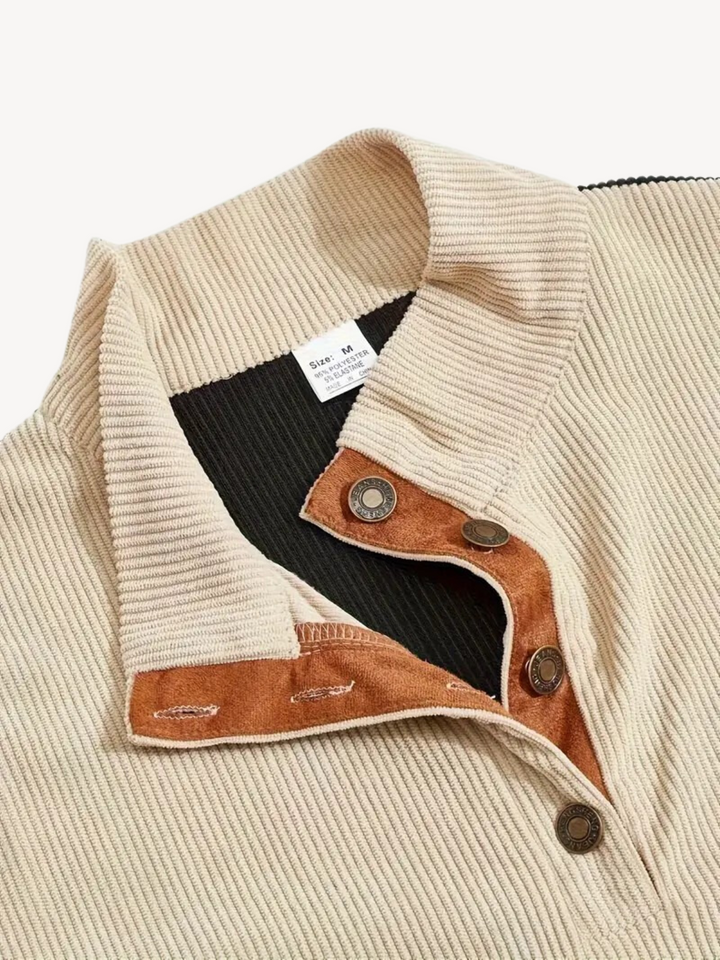 FEDERICO - MAGLIA HENLEY CON INSERTI PATCHWORK
