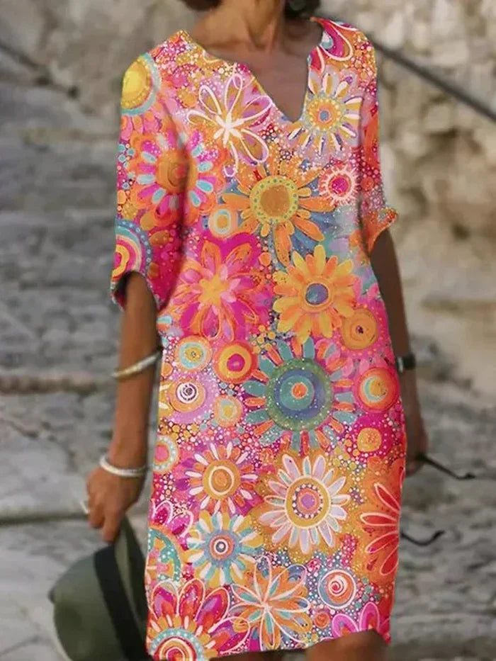 Civico 09- vestito estivo con fantasia floreale