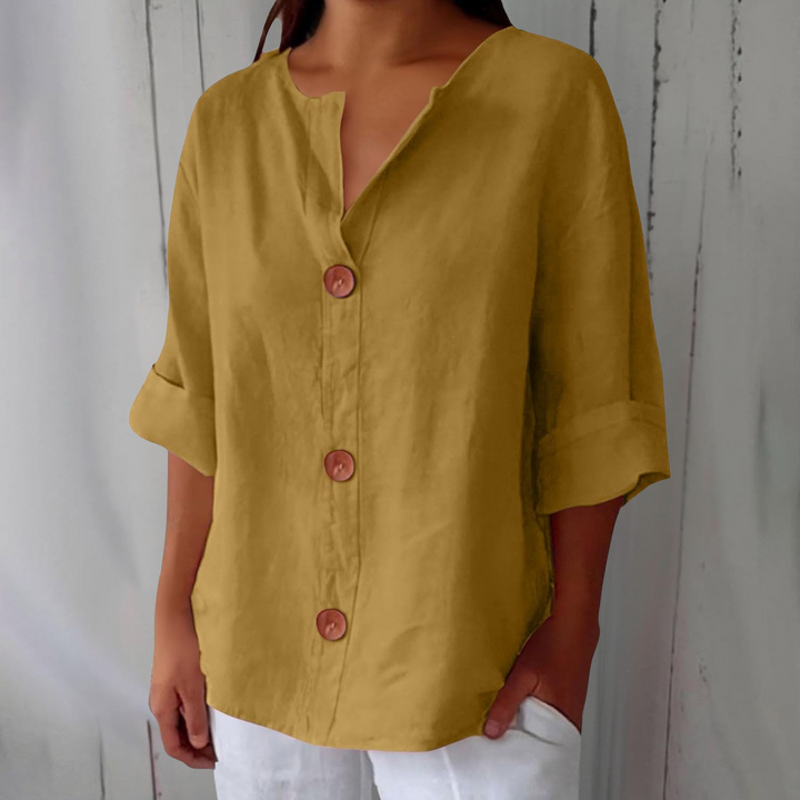 Loretta® | Blusa in lino rilassata per un'eleganza senza tempo