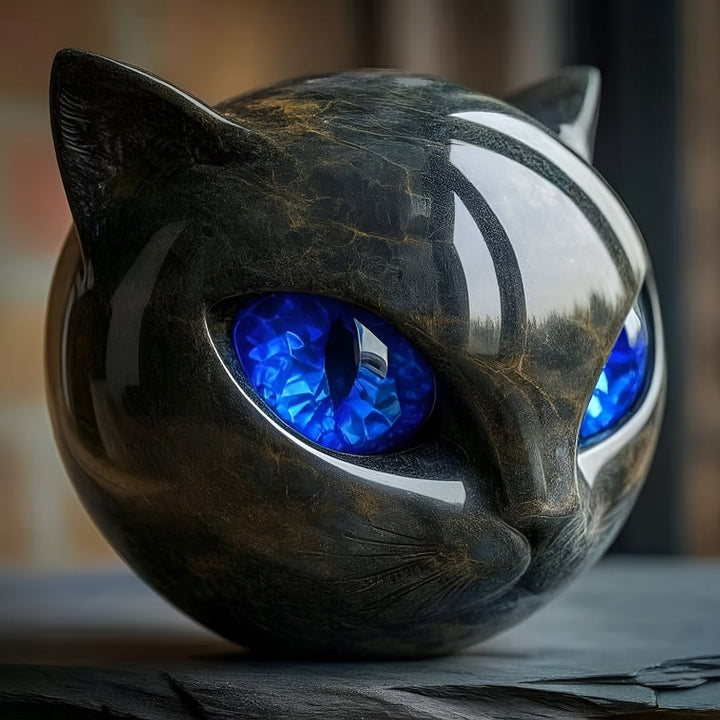 Paola® | Scultura di gatti neri in pietra