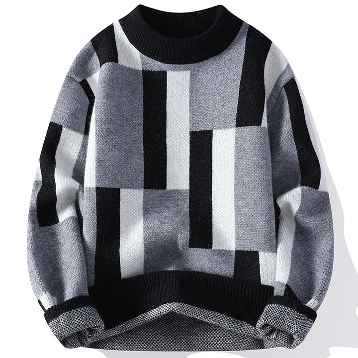 Marco® | Maglione a Collo Mock e Motivo a Quadri per Uomini