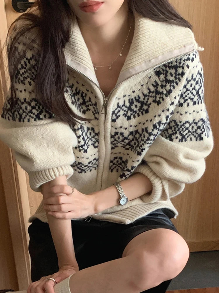 BORGHI® | Cardigan vintage in lana con zip