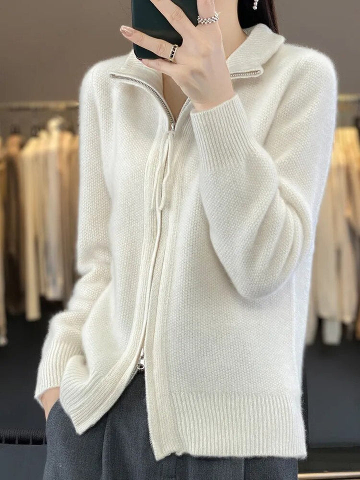AMADEA® | MAGLIONE ZIP-UP IN CASHMERE PREMIUM