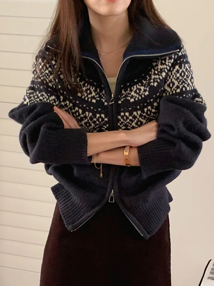 BORGHI® | Cardigan vintage in lana con zip