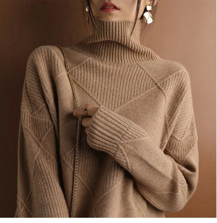 Viviana® | Maglione a Collo Alto in Cashmere
