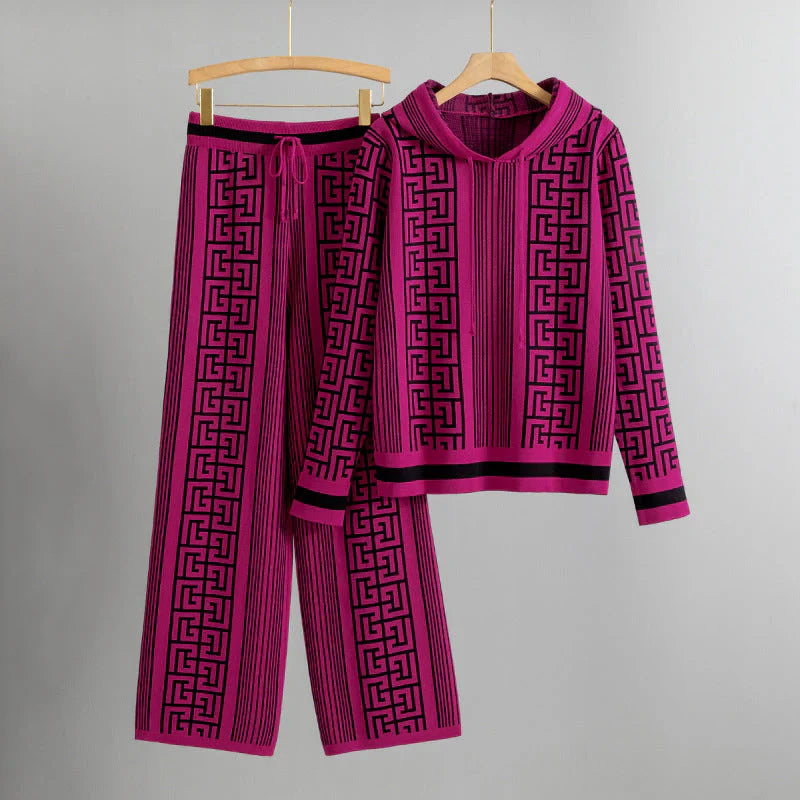 Tiziana® | SET MAGLIONE CON CAPPUCCIO E PANTALONI