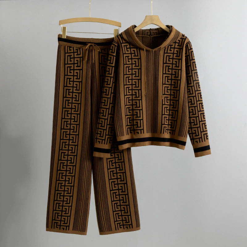 Tiziana® | SET MAGLIONE CON CAPPUCCIO E PANTALONI