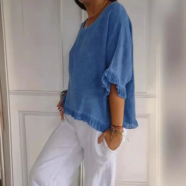 Roberta | Top estivo in lino fresco ed elegante