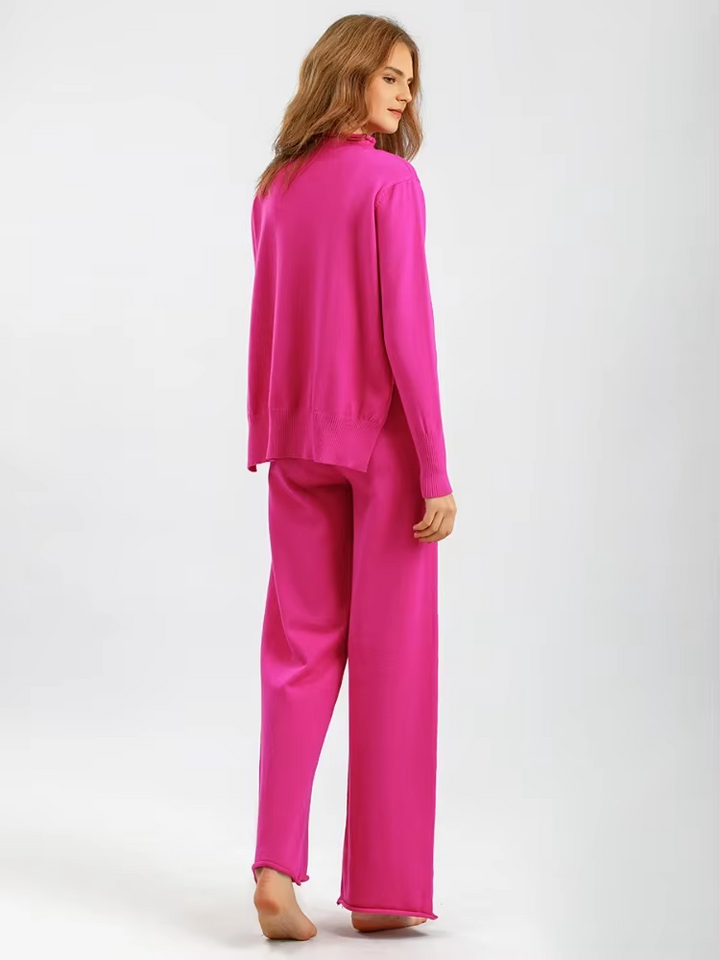 CAROLINE - SET DI PANTALONI E MAGLIONE OVERSIZED IN MAGLIA SPESSA E CALDA