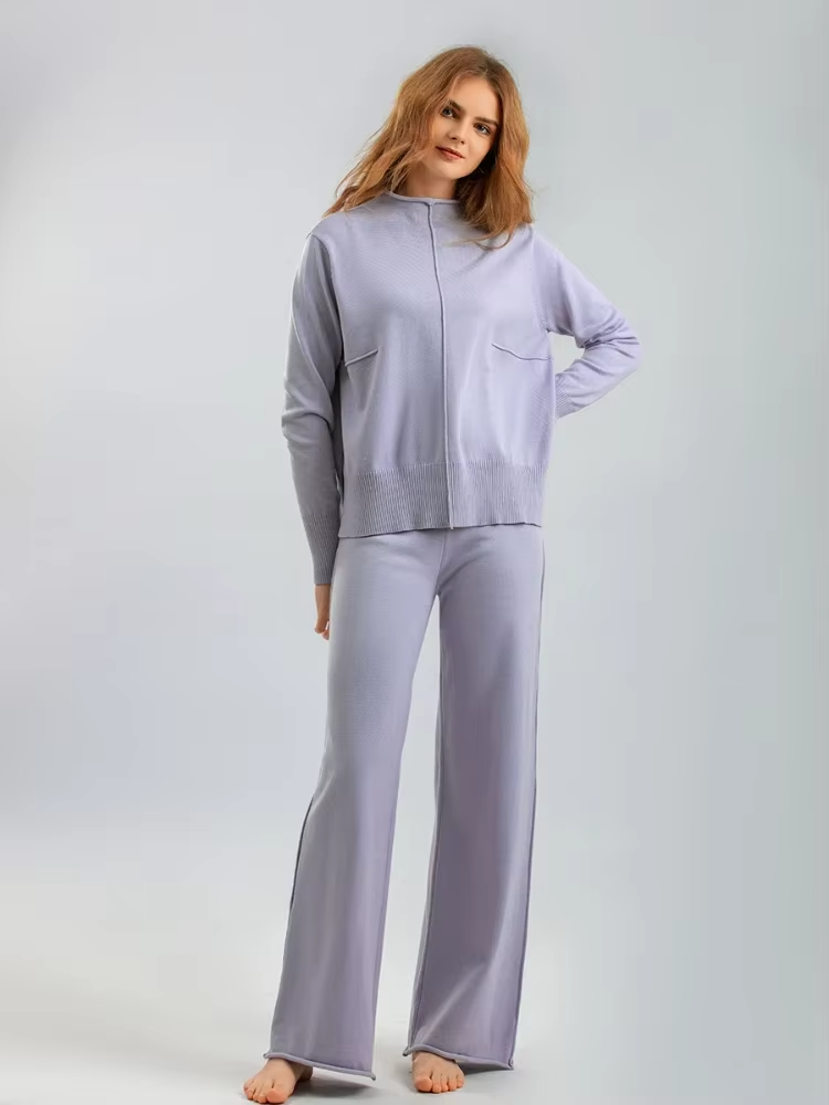 CAROLINE - SET DI PANTALONI E MAGLIONE OVERSIZED IN MAGLIA SPESSA E CALDA