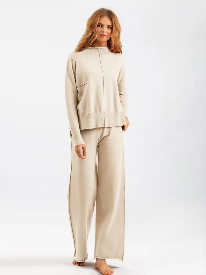 CAROLINE - SET DI PANTALONI E MAGLIONE OVERSIZED IN MAGLIA SPESSA E CALDA