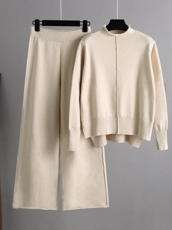 CAROLINE - SET DI PANTALONI E MAGLIONE OVERSIZED IN MAGLIA SPESSA E CALDA