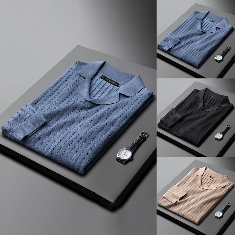 Caleb - Stijlvolle en Ademende Herfst Polo Trui voor Mannen