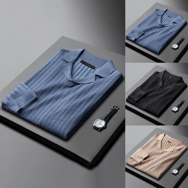 Caleb - Stijlvolle en Ademende Herfst Polo Trui voor Mannen