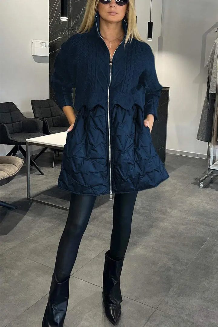 Francesca® | Giacca in Maglia Trapuntata per Donne con Chiusura a Zip
