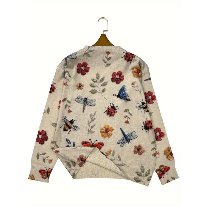 Debora® | Maglione Donna con Collo Alto e Motivo Floreale