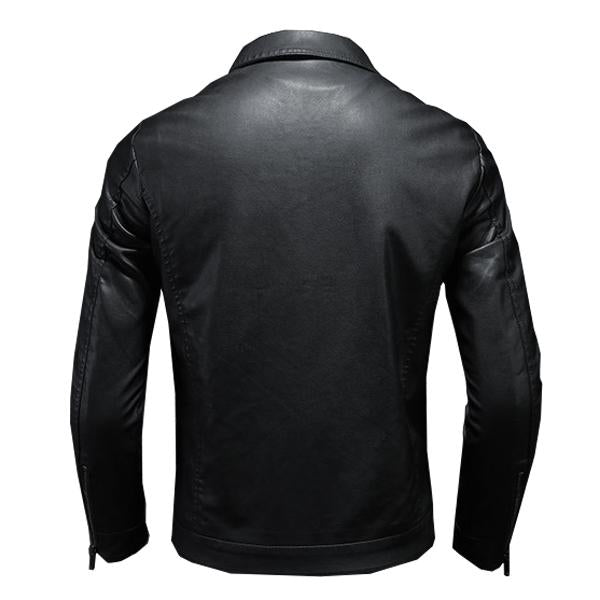 Tommaso® | Giacca in pelle da motociclista per uomo con colletto