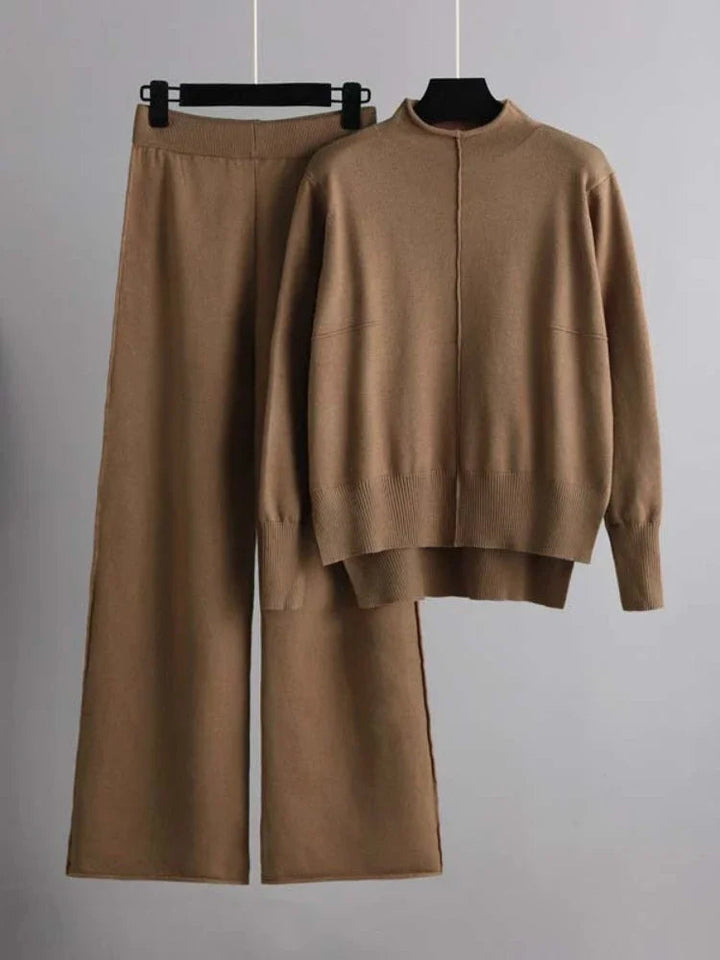 CAROLINE - SET DI PANTALONI E MAGLIONE OVERSIZED IN MAGLIA SPESSA E CALDA