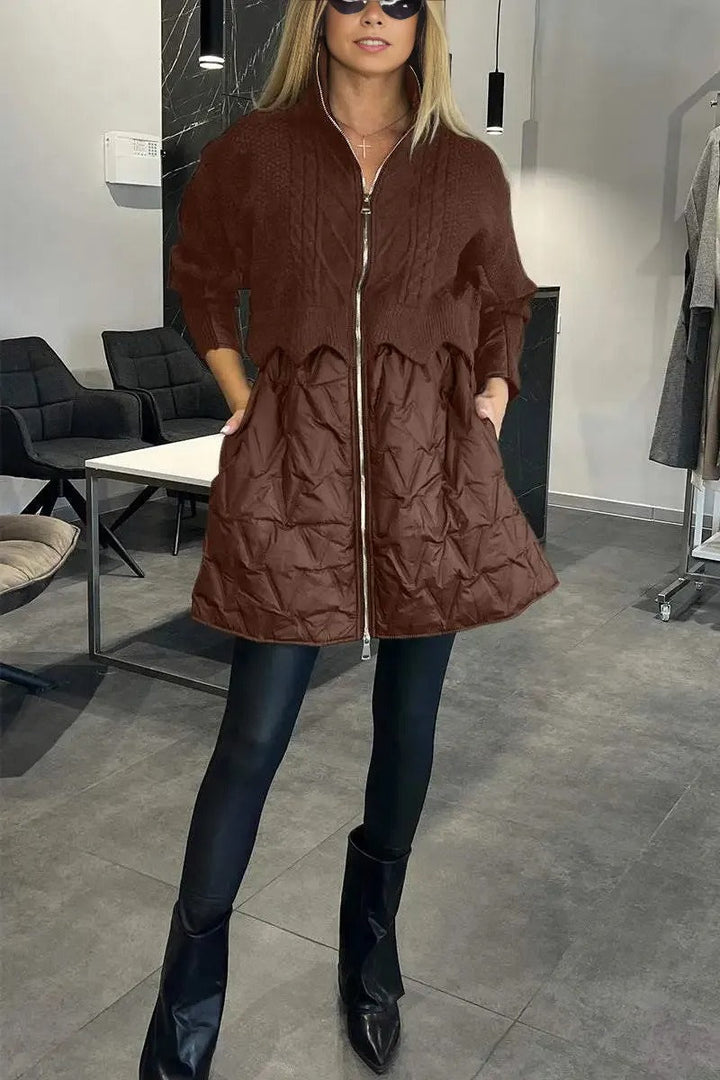Francesca® | Giacca in Maglia Trapuntata per Donne con Chiusura a Zip